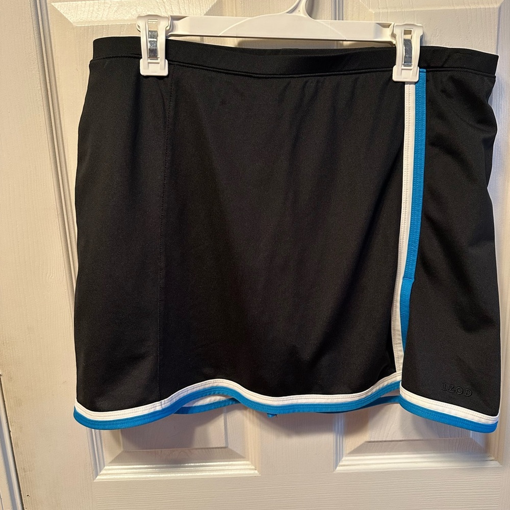 Izod Black Skirt with Blue and White Trim